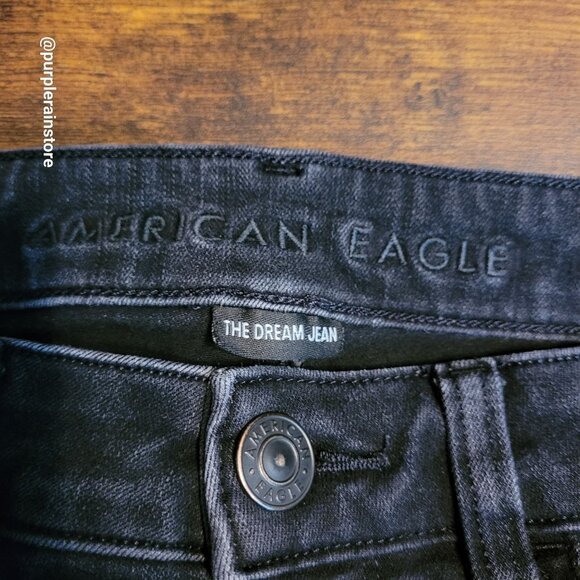 American Eagle Jeans 4 L Dream Jegging Hi Rise Stretch Tummy Control Black Wash - Picture 5 of 13